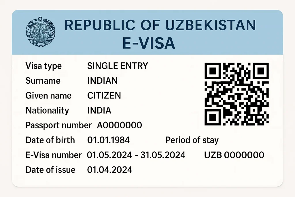 Uzbekistan E-Visa for Indian Passport Holders